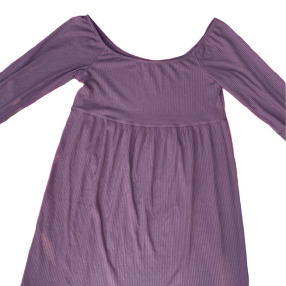 Carry Maternity Prairie Farmhouse Midi Dress Ruffle Hem Stretch Canada Mauve - Picture 4 of 10